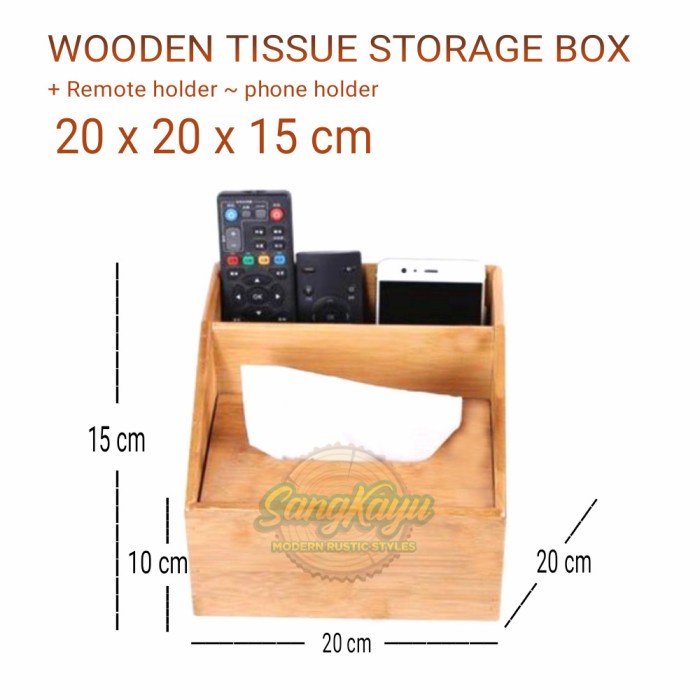 Tempat tisue tissue holder tempat remot tempat handphone phone holder2 - KAYU MAHONI