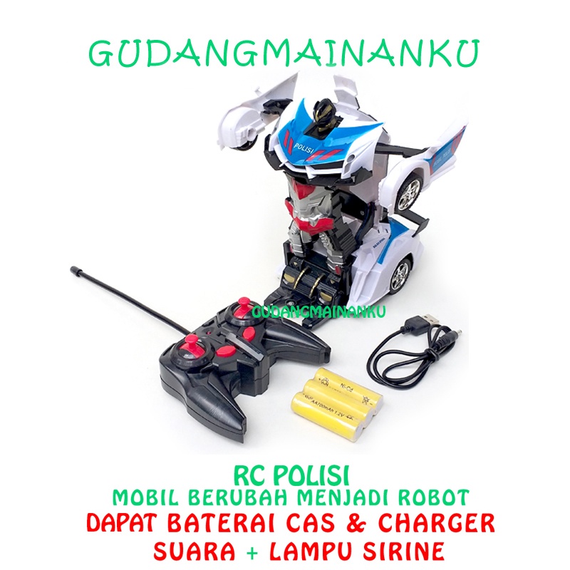 Mobil Remot Robot Polisi RC Remote Control Ada Suara &amp; Lampu Sirine