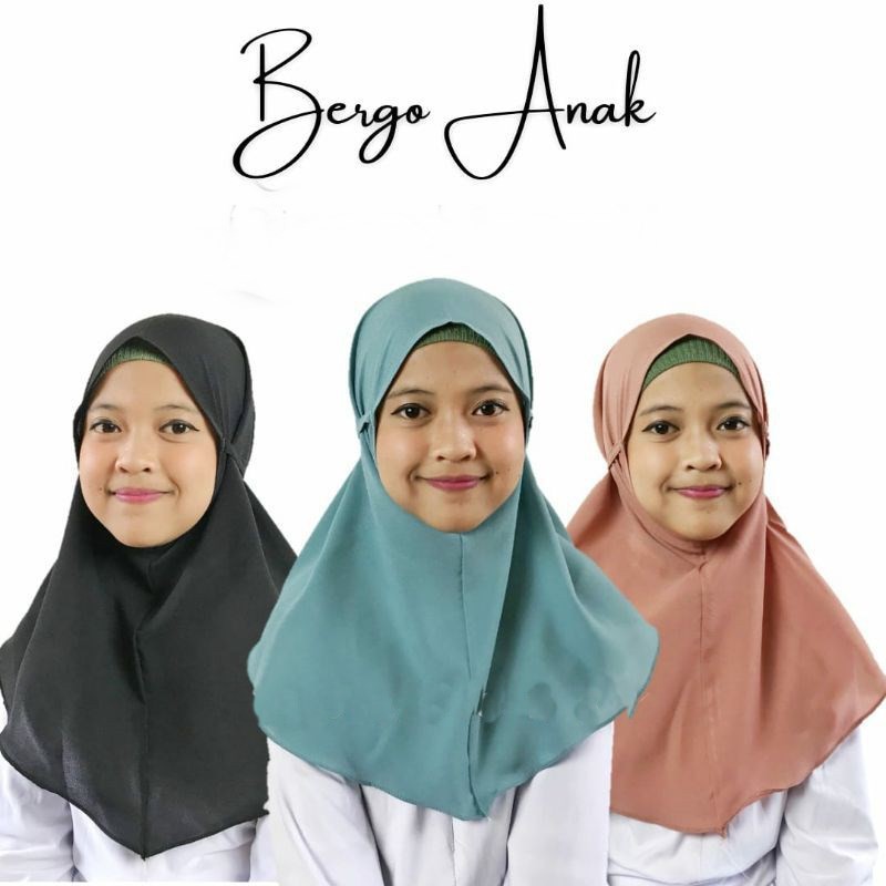 Hijab Tasya Bergo Anak Bergo Maryam Anak / Jilbab Anak Bergo Wolfis Size M Usia 3-7 Tahun