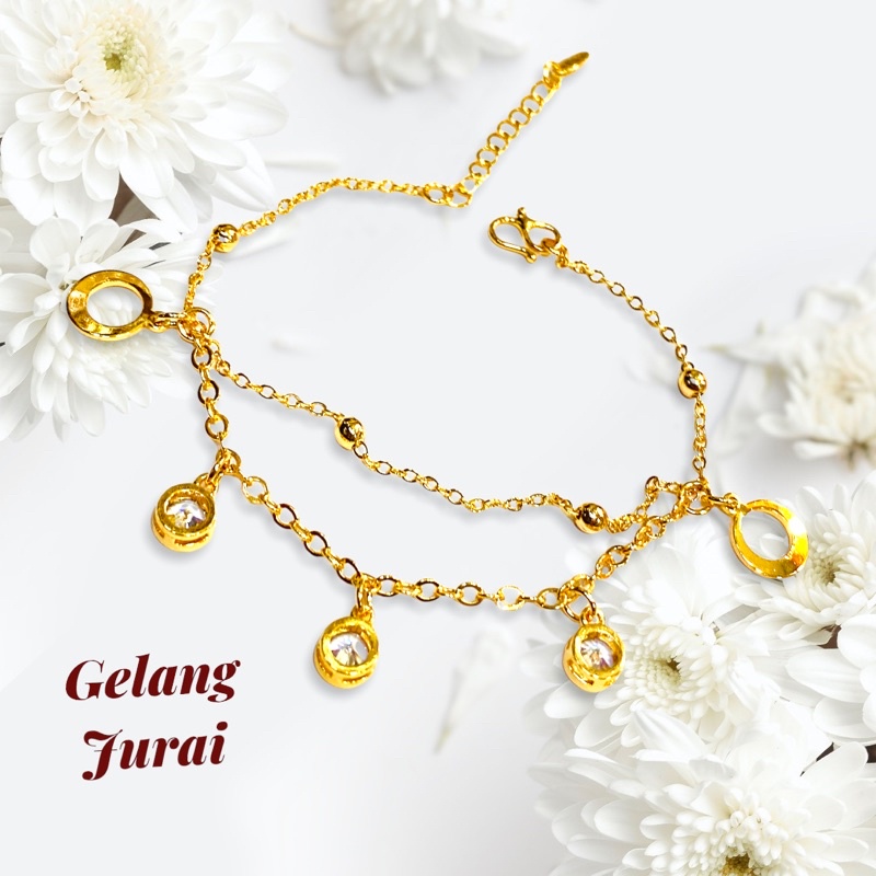 gelang jurai lapis emas//perhiasan //gelang permata//gelang