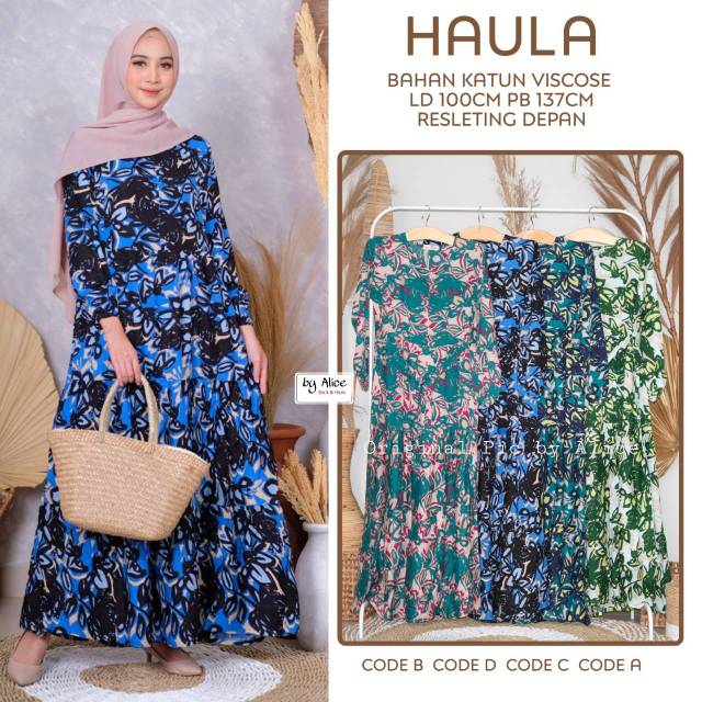 Homey Dress Katun Rayon Gamis Muslimah Motif Zara Adem Home Rumah Daily Casual Outfit Pantai Busui