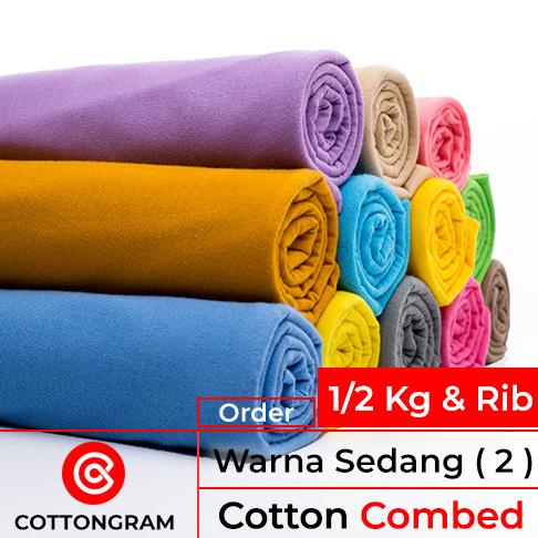 Kain Bahan Kaos Katun Cotton Combed Sedang 2 Setengah Kg dan Rib
