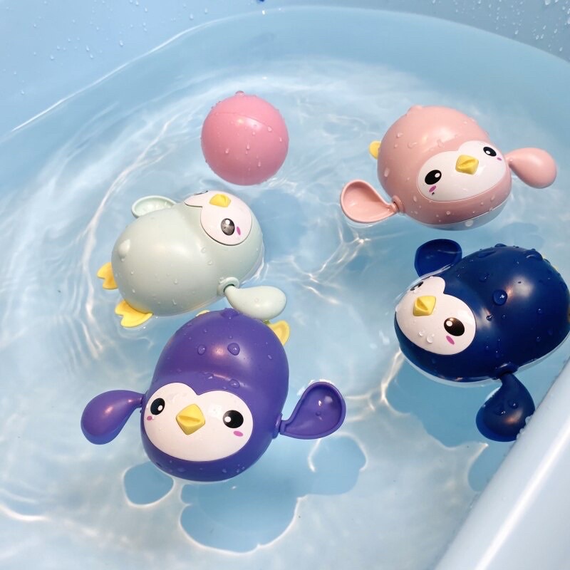 Mainan Mandi Anak Bayi Mainan Air Anak bayi kura kura ikan katak bebek bergerak di air-New Penguin Raindom