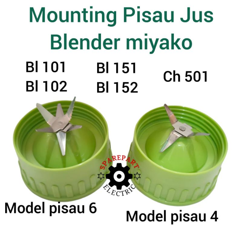 MOUNTING PISAU JUS BLENDER MIYAKO 101 102 501 151 152 GEAR PLASTIK HIJAU