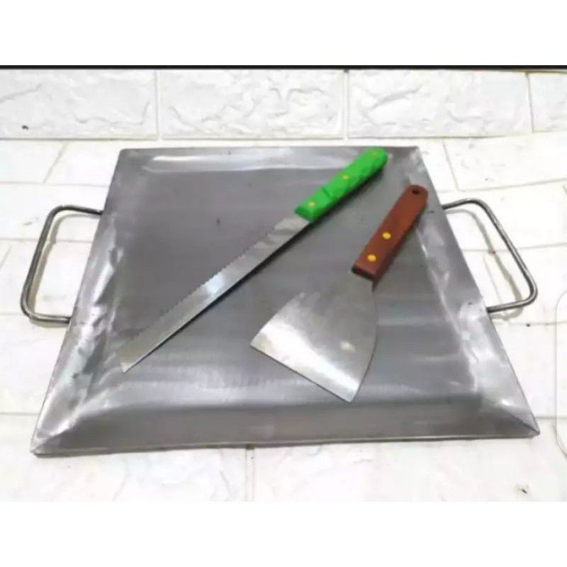 wajan roti bakar plat besi set siap pakai