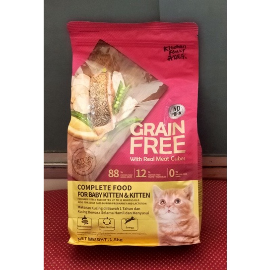 Kitchen Flavor Grain Free Baby Cat &amp; Kitten 1,5Kg Freshpack - Makanan Kucing Dry Food