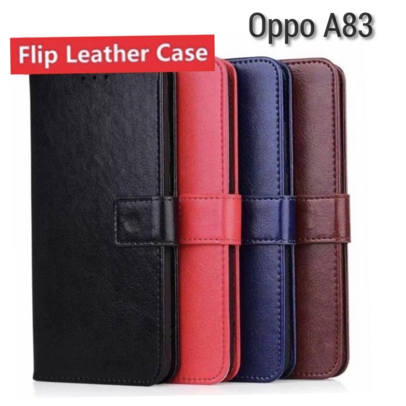 FLIP CASE DOMPET KULIT OPPO A83