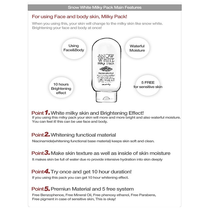 PRODUK LARIS Secret Key Snow White Milky Pack (Masker Pemutih Badan) PALING MURAH