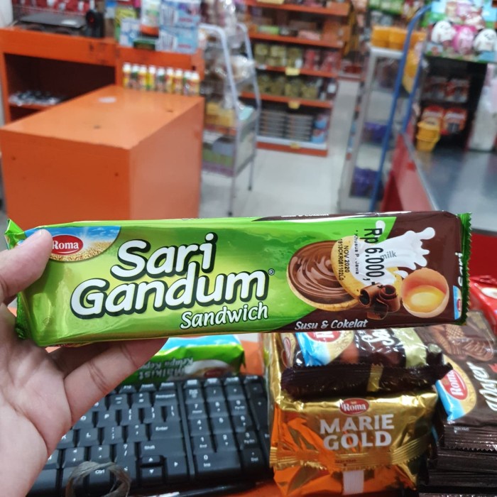 

PACK 115GR - ROMA SARI GANDUM SANDWICH SUSU COKLAT / BISKUIT ROMA atayatoko