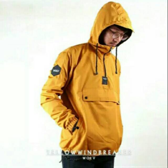 Jaket Cagoule Kuning Windbreaker