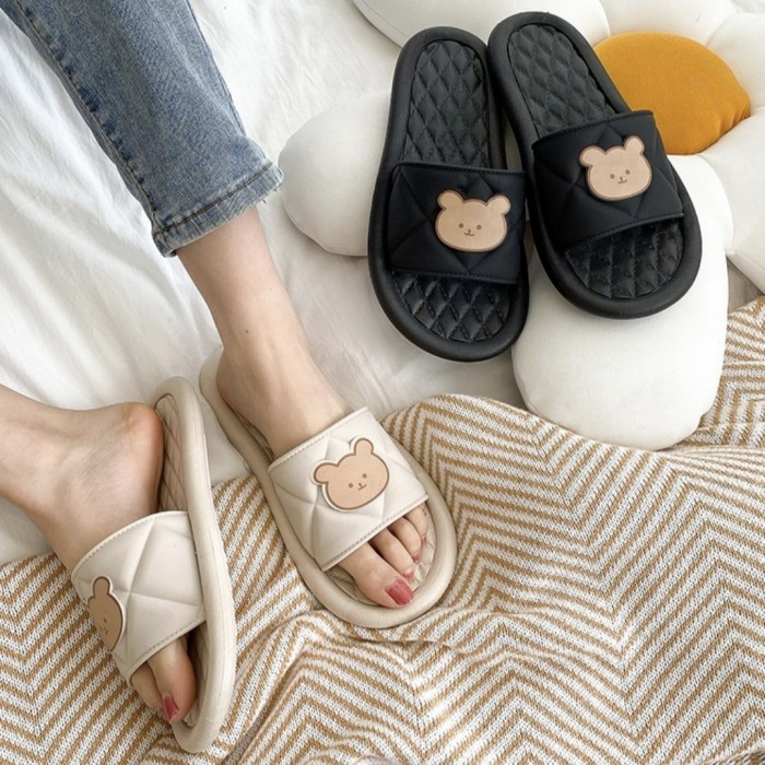 SH32 Sandal Rumah Hotel Bear Empuk Anti Licin Home Sandals Import