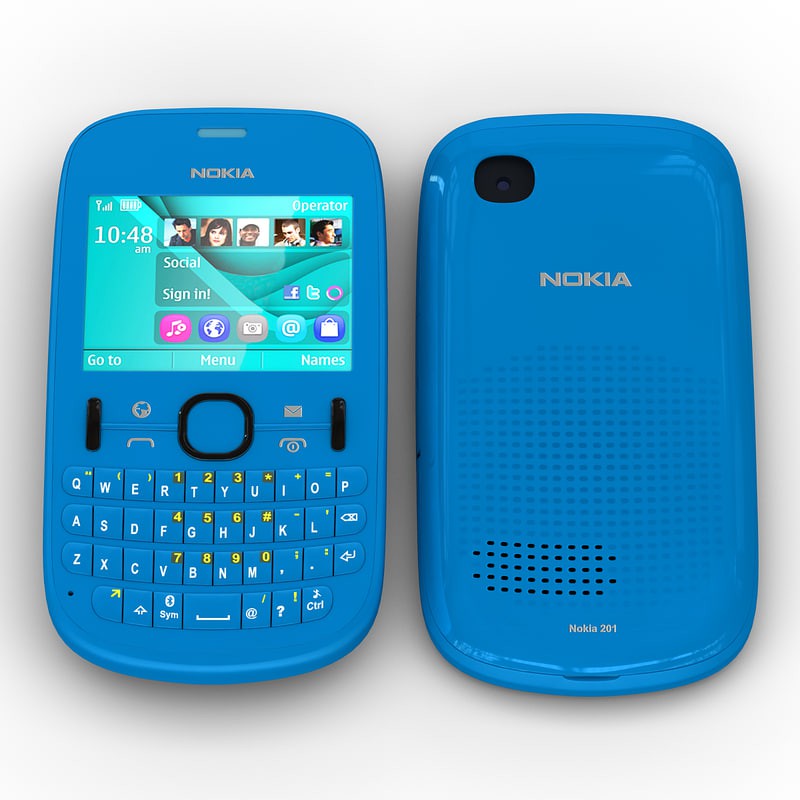 Hp/Handphone Jadul  Nokia Asha 201 - Refurbish - Hp Nokia Jadul Murah - Hp Murah