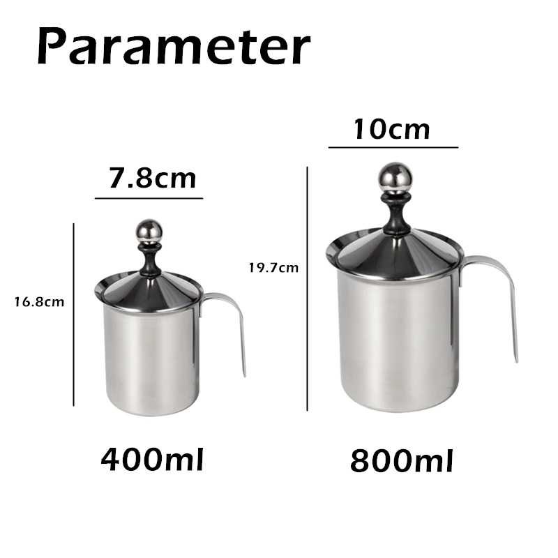 (BISA COD) RVOSTR VOCORY Gelas Kopi Espresso Latte Art Milk Frother Double Mesh 800ml