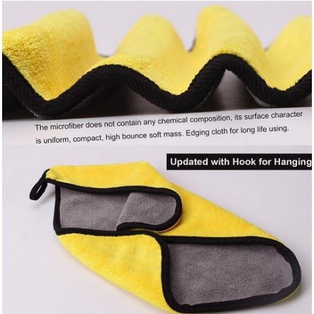 KAIN LAP DETAILING MICROFIBER 30 X 30 Premium Halus Cuci Mobil Motor Premium baru KUNING ABU 25 x 25