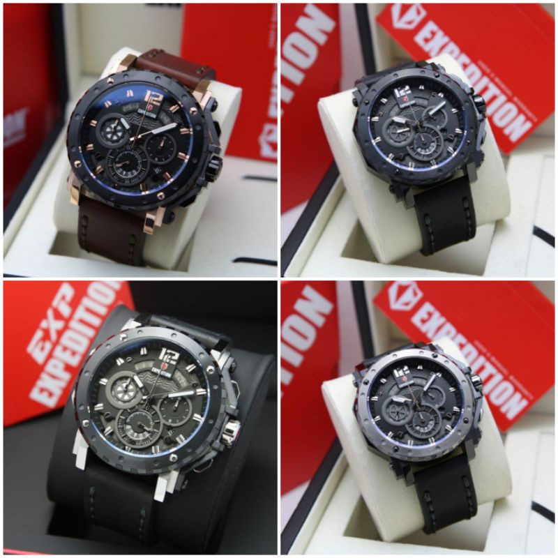 Expedition E 6402 JAM TANGAN PRIA LEATHER E6402 ORIGINAL