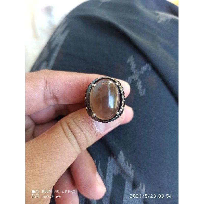 Cincin Batu Akik Solar Padang Ring Tembaga Hitam (N)