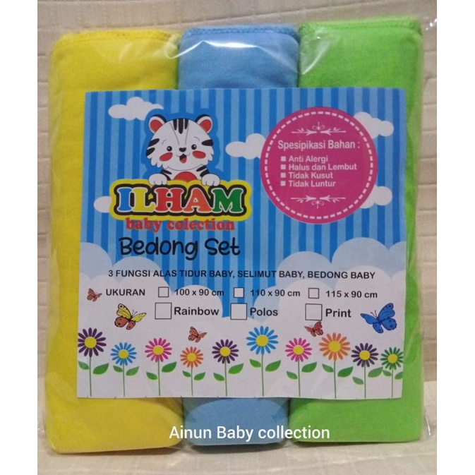 (3PCS) BEDONG BAYI RAINBOW ILHAM ORIGINAL UK 90X110CM