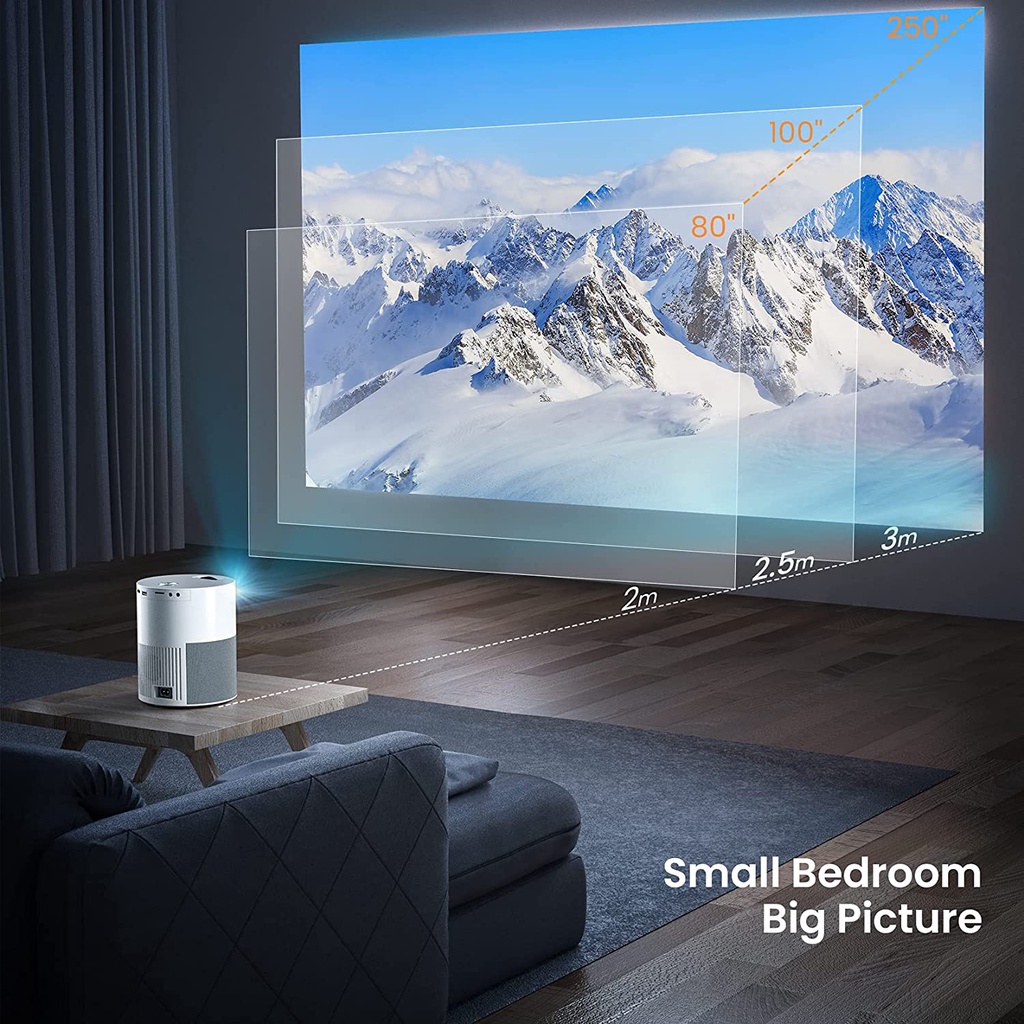 AUN Proyektor Bioskop Rumah Built-in Android 9.0  Layar Bisa 3meter Smart android TV Portable Projector Android 9.0 1080P 4000 lumens ET40S Home Entertainment Projector Office Projector Presentation Profesional Smart TV