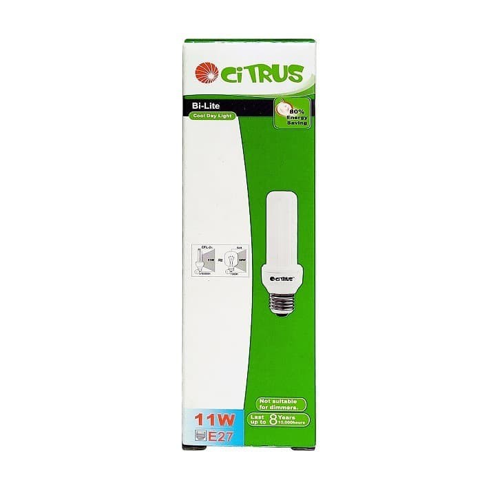 CITRUS LAMPU BI-LITE 11W E27 PUTIH 2U BOHLAM HEMAT ENERGI 11 WATT CDL