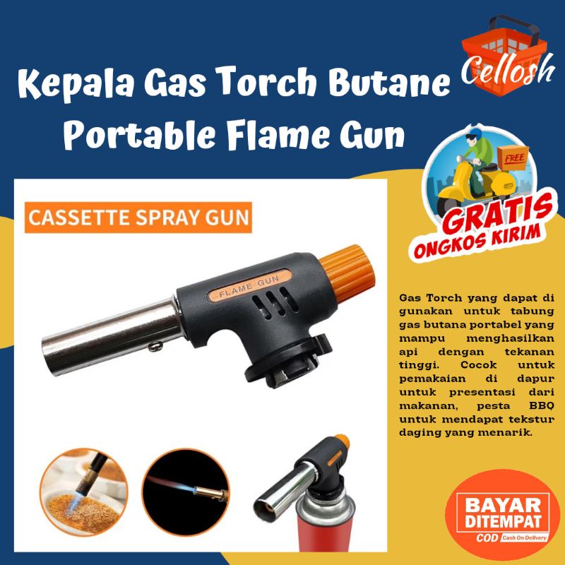 Kepala Gas Torch Butane BBQ Pemantik Api Portable Flame Gun Non Inverter - Firetric 807