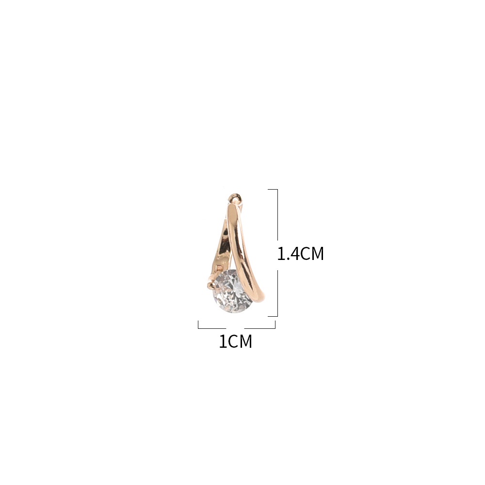 Anting Stud Zircon Kristal Warna Emas Silver Gaya Korea Untuk Wanita