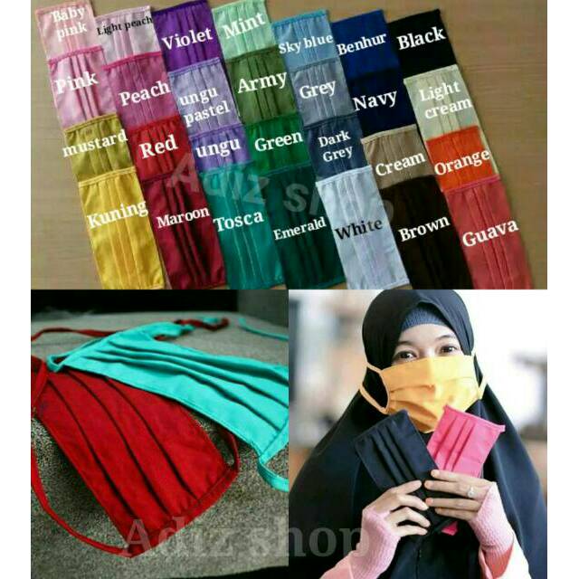 Masker Kain Katun Oxford, Masker Tali Kain, Masker Debu, Masker Katun