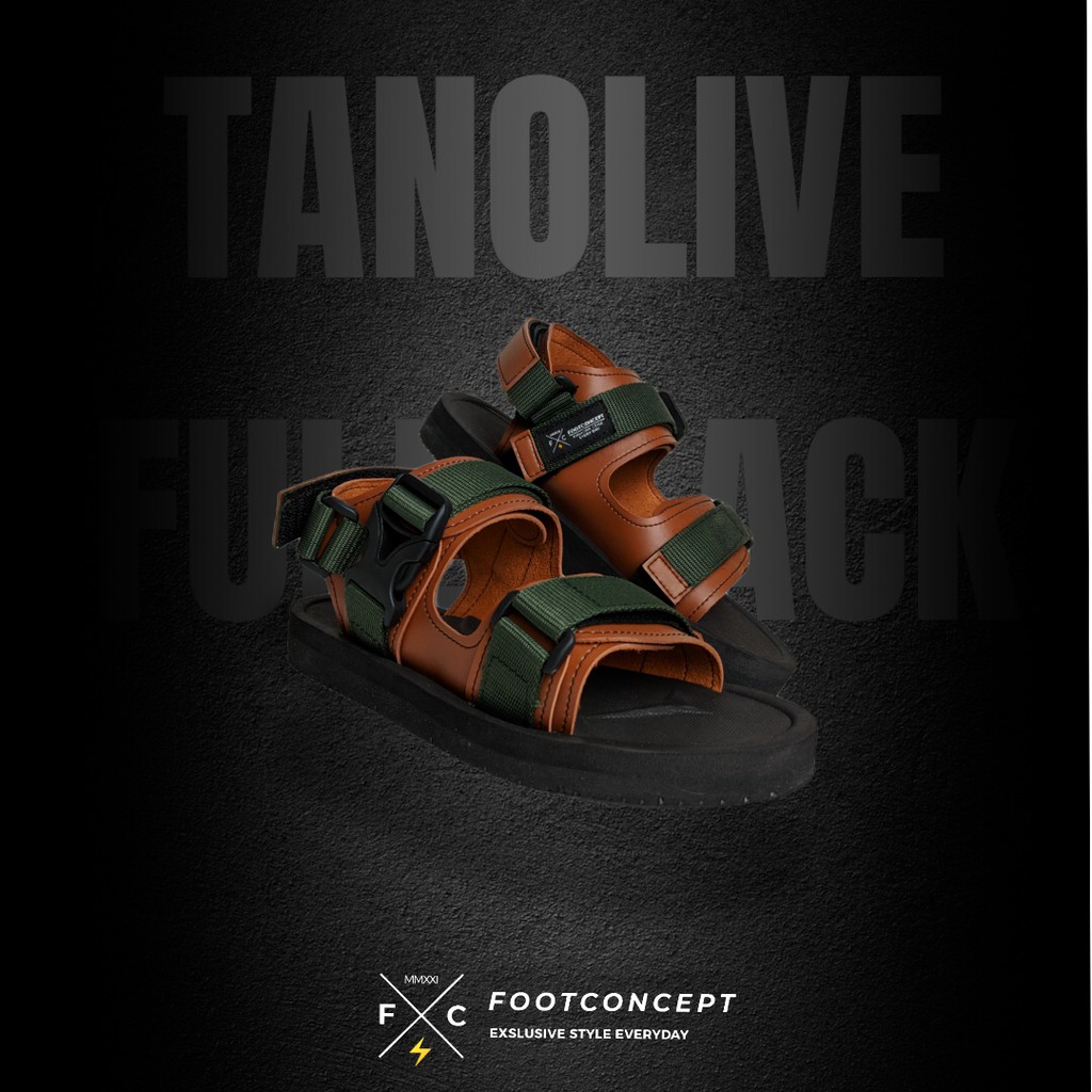Sandal Gunung Pria Wanita Travelling Terbaru / Sandal Hijack kekinian Ringan Empuk Tanolive F.Black