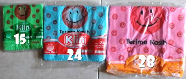 Kantong kresek motif smile / TIPIS uk 24x40 cm merk klin