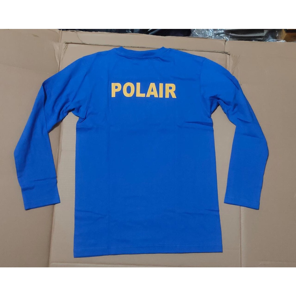 kaos biru polairud lengan panjang