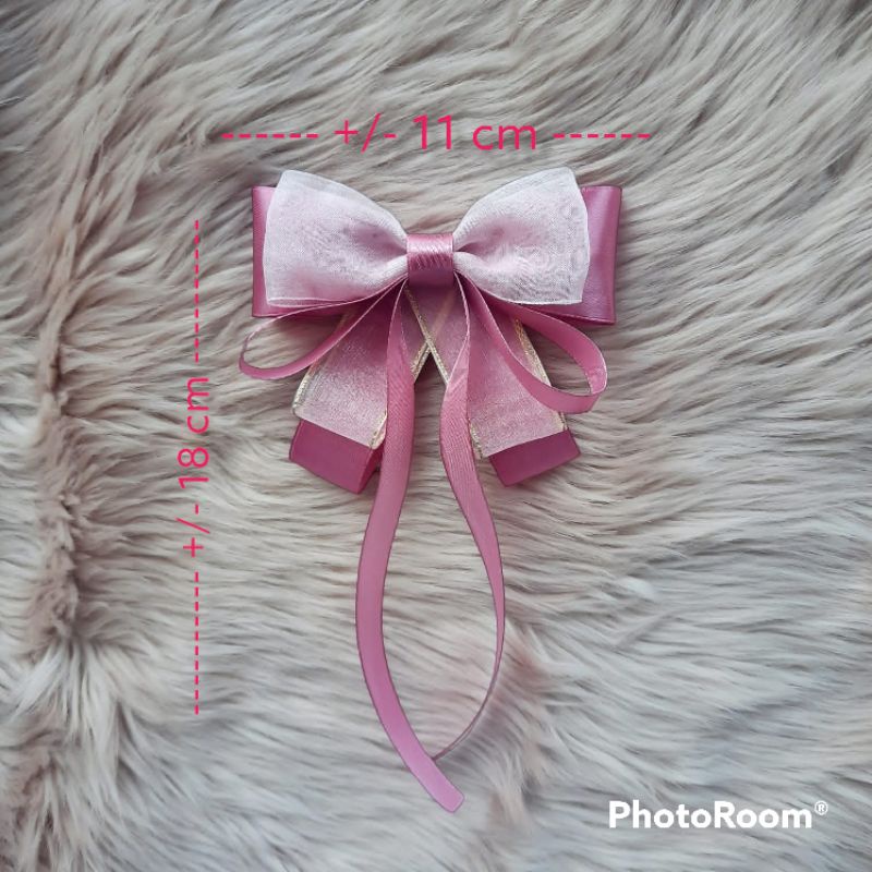 korean ribbon brooch pita hias aplikasi dekorasi