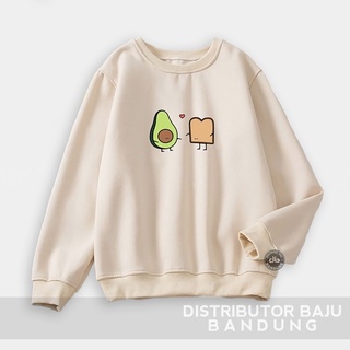 Sweater Wanita Avocado | Korean Style Sweatshirt Terbaru | Bahan Fleece Tebal | Allsize Rp34.400