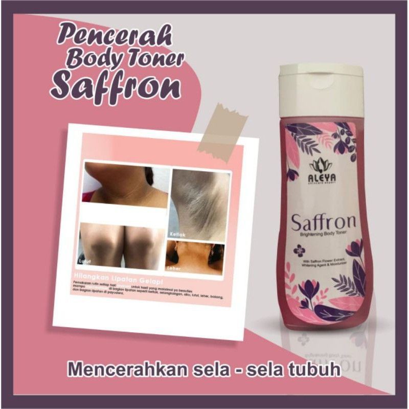 Toner saffron badan aleya Facemist toner pemutih badan saffron glowing ampuh penghilang bekas luka