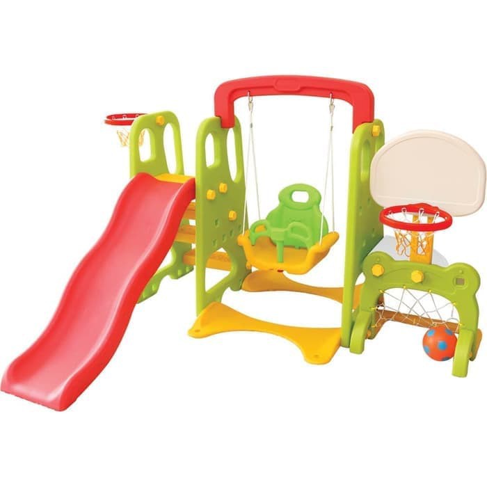 Dijual MAINAN ANAK KIDS SLIDE AND SWING SET AYUNAN DAN PEROSOTAN GAWANG BOLA Diskon
