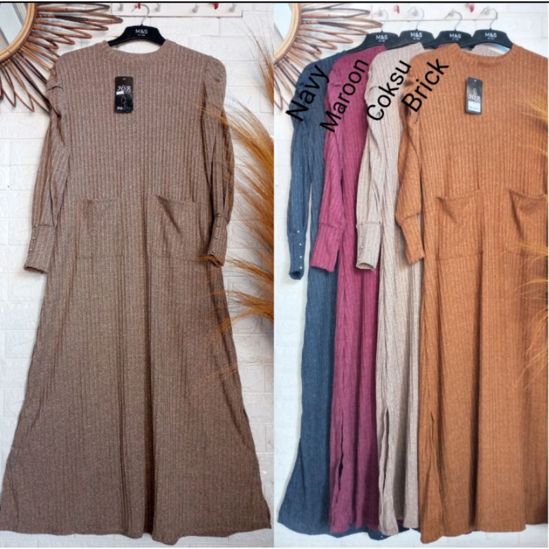 ORI HSR MAXY GAMIS RAJUT IMPORT// DRESS BUSUI || GAMIS CASUAL