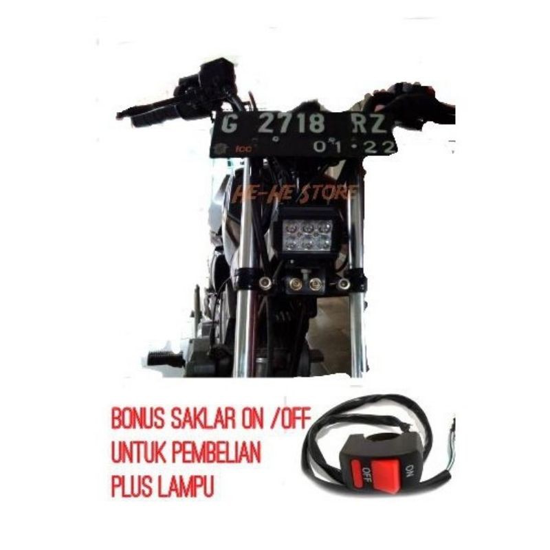 LAMPU LED RX KING+BRACKET PLAT NOMER ATAS NEW/OLD LAMPU DEPAN RX KING BANDUNGAN PNP BUAT RX KING-1