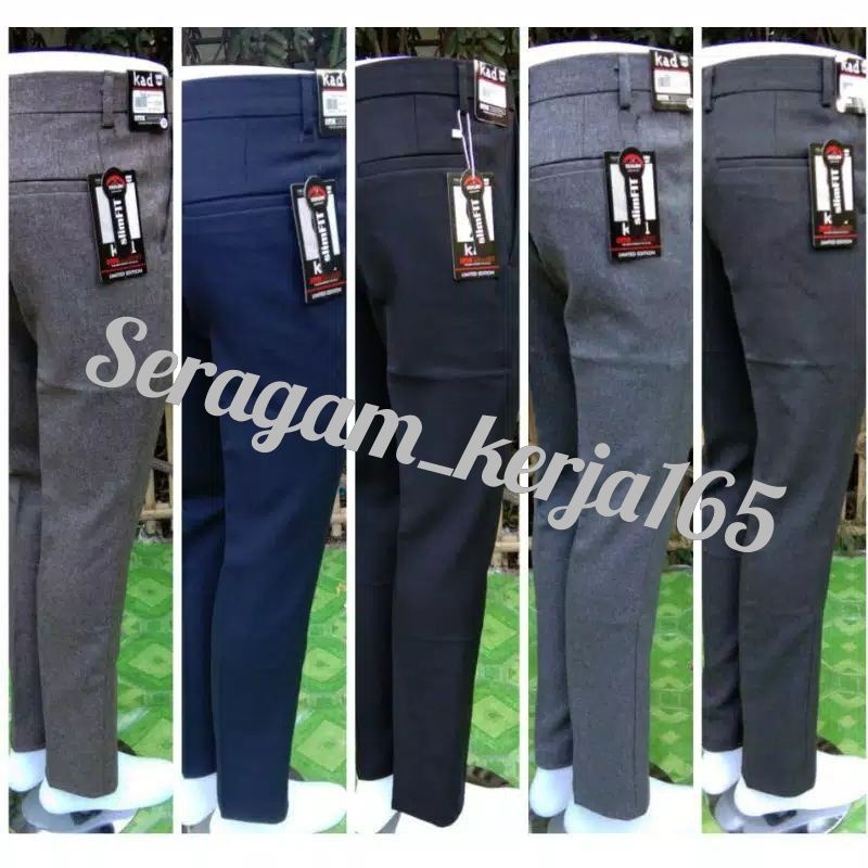 CELANA KANTOR FORMAL PRIA SLIMFIT BAHAN DASAR KAIN