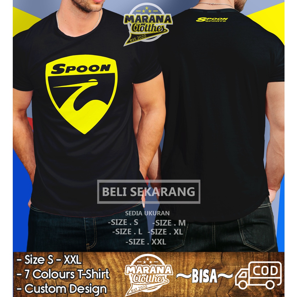 Kaos Baju Spoon Sports Logo Velg Pelek Mobil Racing Otomotif