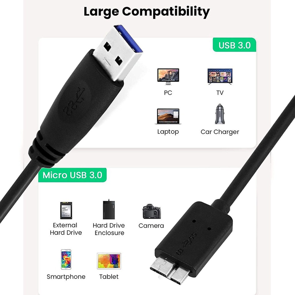 Kabel usb 3.0 type a to micro b Original - cable usb 3.0 harddisk external