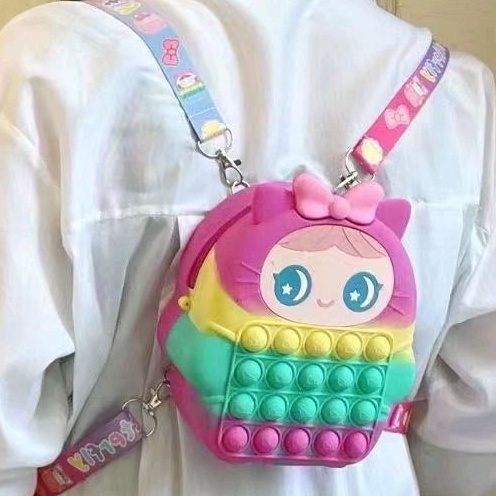 TAS POP IT JUMBO / TAS RANSEL ANAK SEKOLAH POP IT RUBBER JELLY UNICORN