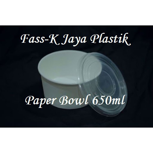 Paper Bowl 650ml + Lid-Tutup PP / Mangkok Kertas 650 ml plus tutup