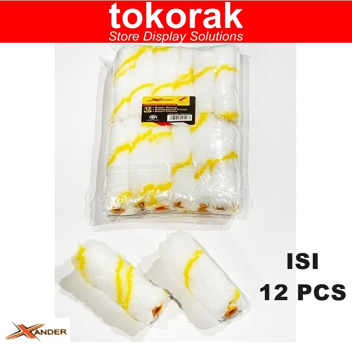 KENMASTER ISI BULU KUAS ROLL KAPAL 4 INCH XANDER 12 PCS - REFILL KUAS CAT ROLLER