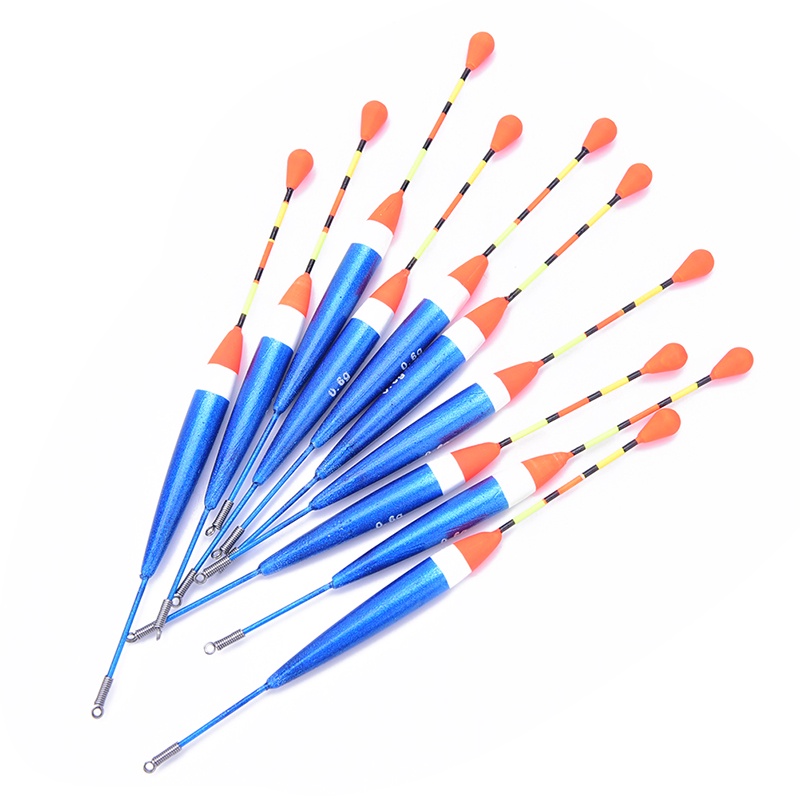 (LUCKID) 10pcs Kail Pancing Bobber Apung Aneka Ukuran Untuk outdoor