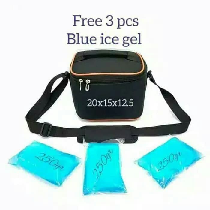 Paket Murah Cello Cooler Bag Polos + Free 3pc Ice Gel 250gram