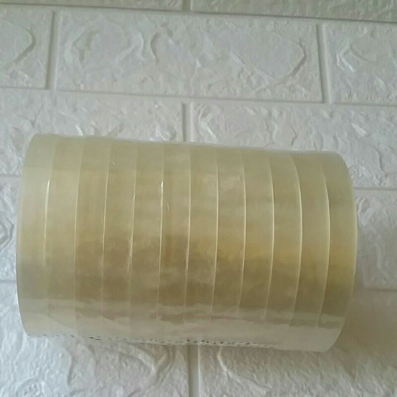 

lakban bening 1,2cm x 70 yard 1 slop isi 12 biji