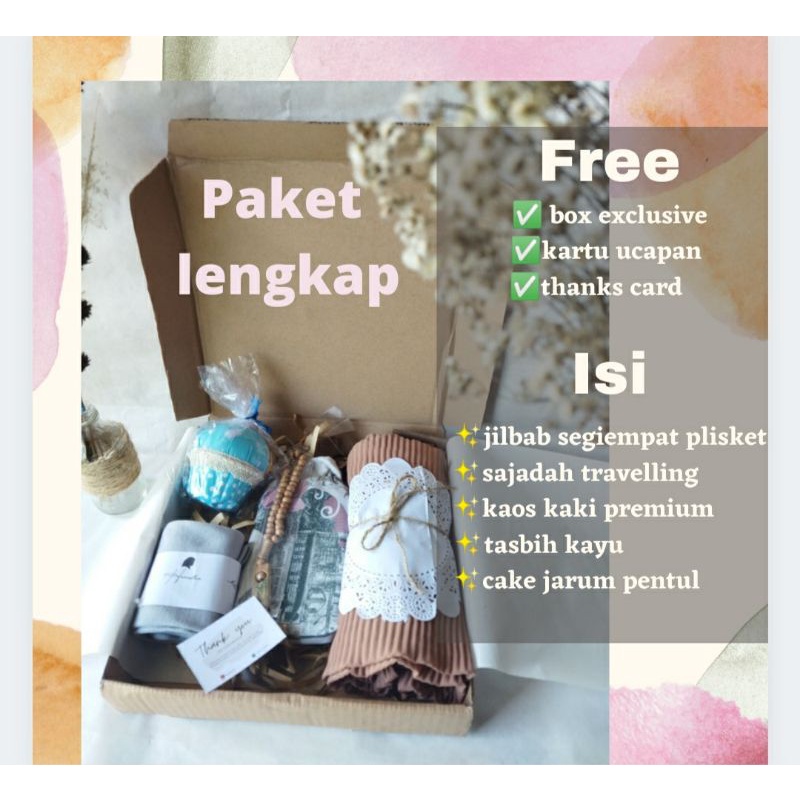 

HAMPERS HIJAB / GIFT BOX HIJAB PASHMINA PLISKET TERMURAH KADO WISUDA ULANG TAHUN WEDDING BISA COD