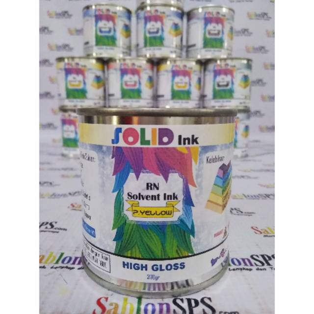 Tinta Sablon PVC Solvent Based 200 gr Proses Yellow  Kertas/ Vinyl/ Akrilik/ Kulit Sintetis