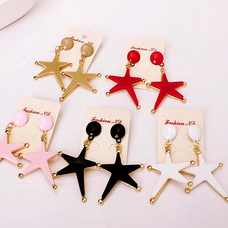 Berlebihan akrilik Pentagram anting-anting fashion XINGX anting-anting Korea gaya chic dan unik sede