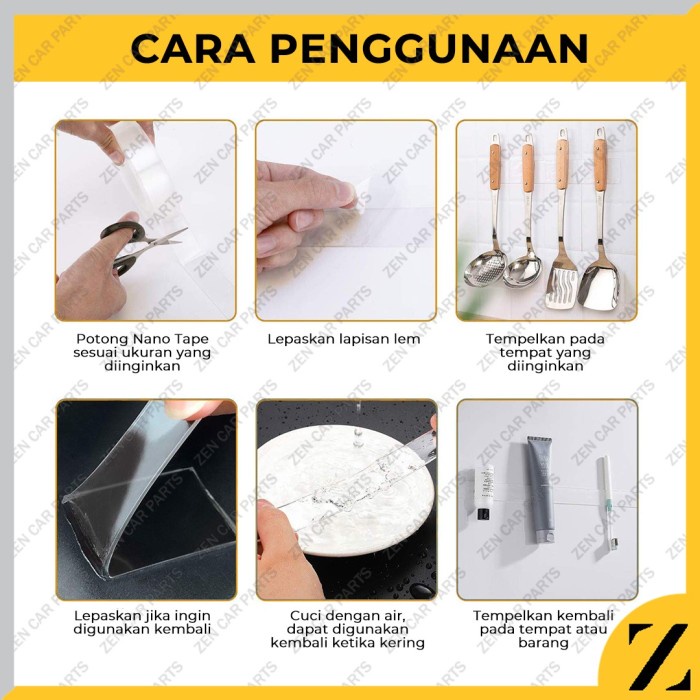 

PEREKAT-PENGIKAT- NANO MAGIC DOUBLE TAPE BENING TAHAN AIR 30MM X 1M ACRYLIC WASHABLE -PENGIKAT-