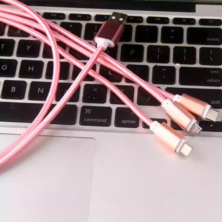 Kabel charger 3in1 3A fast charging 1.2M