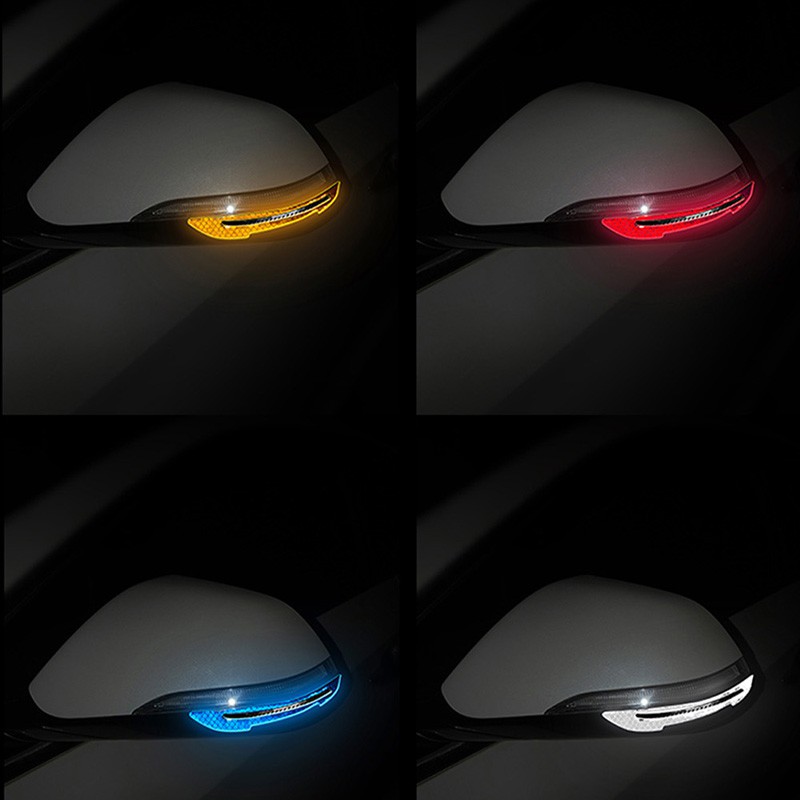 2Pcs Stiker Reflektif 3D untuk Kaca Spion Mobil